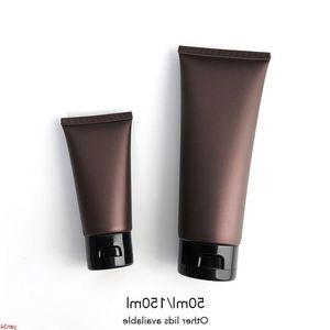 20pcs 50ml 150ml Matte Brown Empty Plastic Squeeze Tube Refillable Cream Cosmetic Container 50g 150g SkinCare Lotion Bottlegood qtys Aocem