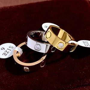 Anel de amor para mulheres, anéis de parafuso para homens, anel de gelo, joias de casamento, noivado, mulher, acessórios de festa banhados a ouro 18k w2662