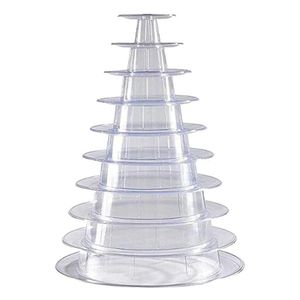 Jewelry Pouches Bags 10 Tier Cupcake Holder Stand Round Macaron Tower Clear Cake Display Rack For Wedding Birthday Party Decor257h
