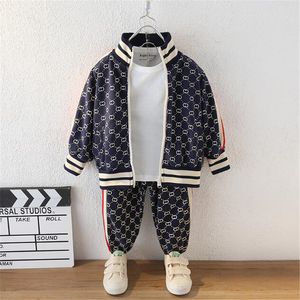 2024 New Temperament and Trend Children's Suit Boys Clothing Standing Collar Two-piece Fashion Casual Jackets girls Coat Size 90-150