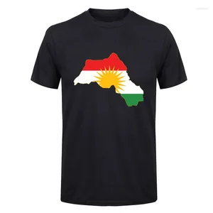 Herren-T-Shirts, Kurdistan-Flagge, Kartendesign, trendiges Kurzarm-T-Shirt, Sommermode, hochwertiges bedrucktes Muster, EU-Größe XS-5XL