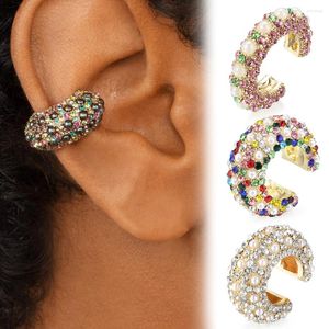 Sırtlar Küpe 1 PC CZ Kumbası Kadınlar Renkli Rhinestone C şeklinde kulak klips kübik zirkonya Piercing Mücevher yok