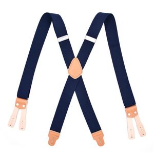 Moda clássico adultos suspensórios cintas casuais x-back forma calças masculinas suspendorio botão final logger trabalho suspenders252s