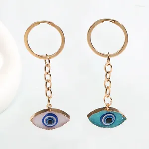 Chaveiros chaveiro olho azul chaveiro resina correntes lembrança presentes para mulheres homens bolsa accessorie cay chaves diy jóias simples