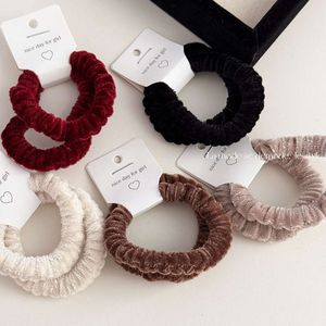 Two Sets Autumn and Winter New Plush High Elastic Temperament Small Intestine Loops Tied Hair Ropes Warm Rubber Band Headbands