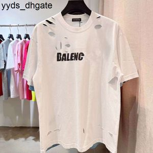 Balencaigalies Shirts t Herren T-Shirts Designer Bal T-Shirt Correct the Highest Version of Paris b Home Turtle Crack Hole Pure Cotton Short Slee Qppp 05 2H8W