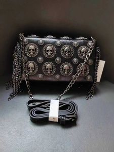 Abendtaschen 2024 Hohe Qualität Halloween Weihnachten Punk-Stil Schädel Handtasche Messenger Umhängetasche für Mädchen