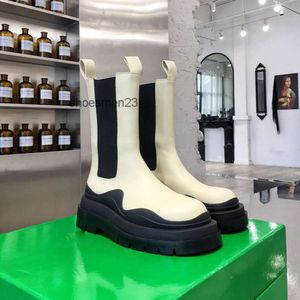 Bota de tubo elástico botteega curto venetas botas fumaça botega martin genuíno couro médio designer chelsea grosso feminino sola magro 2fse