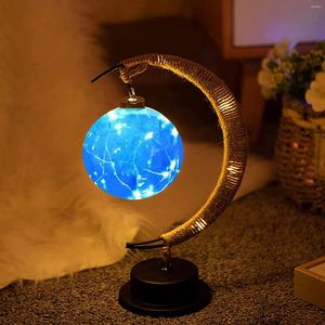 Night Lights LED Moon Lamp With Stand Romantic Light Gifts For Home Bedroom Party Bedside Ornaments Supplies