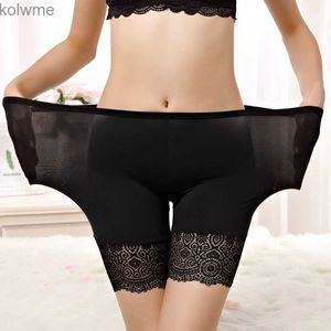 Kvinnors leggings 2022 kvinnor sömlösa underkläder shorts mjuk bomullsäkerhet korta byxor kvinnliga sexiga spetsar svarta boxare Boyshort trosor YQ240130