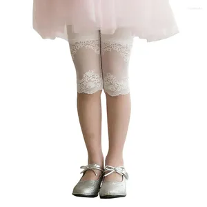 Spodnie dziecięce maluch dziewczyna koronkowe legginsy bawełniane ubrania 2-9 lat letnie solidne spodnie kolorowe dziecięce chude szorty szczupłe