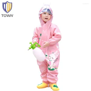 Raincoats Children's Raincoat One-piece Cartoon Dinosaur Rain Gear For Kindergarten Baby Non-disposable