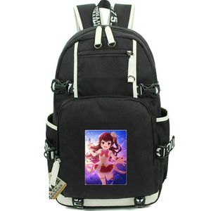 Yuri Himukai Backpack Battle Girl High School Daypack Cartoon School BagプリントRucksackカジュアルスクールバッグコンピューターデイパック