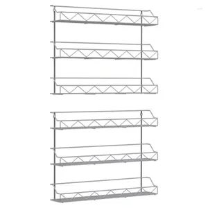 Kitchen Storage 2 Pack Spice Rack Organizer 3 Tier Counter-Top Stand Or Wall Mounted Hanging Shelf For