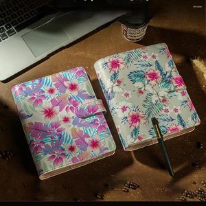 Flowers Pvc luźne notatniki notebookowe planner Organizator Organizator zarządzania finansami 6 Pierścień Binder 2024