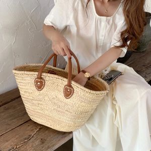 casual wicker woven large capacity tote rattan women handbags designer summer beach straw bags lady bali big basket buckets bag 240118