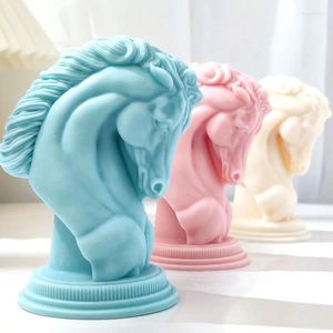 Craft Tools Large War Horse Head Silicone Candle Mold Creative Animal Soap Resin Plaster Mould Ice Chocolate Cake Baking Set Home Decor Gift