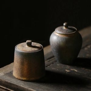 Tangpin Japanese Ceramic Tea Caddies Vintage Porcelain Tea Canister for Tea 240124
