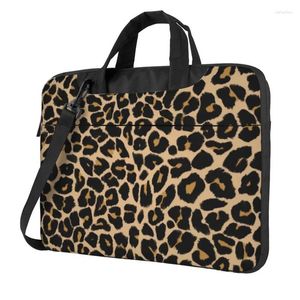 Valigette Borsa per laptop Borsa per laptop antiurto con stampa leopardata Colori tradizionali Animale per MacBook Pro 13 14 15 Computer