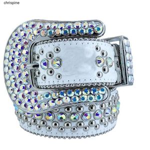 Belts 2023 Designer Bb Belt Simon Belts for Men Women Shiny diamond belt Black on Black Blue white multicolour with bling rhinestones as gift 5ess965