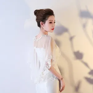 Scarves Wrap Elegant Large Size Summer Shawl Dress Capes Short Lace Flower Transparent Bridal Wedding Women Wraps