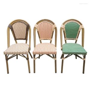 Camp Furniture 1pcs Rattan Outdoor Restaurant Bistro Garden French Bamboo Bar Cafe Patio Chair