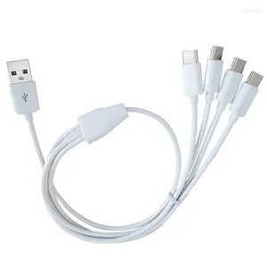 3.1 laddningskabel OD 3.0mm 50cm 4 i 1 USB för att typ C laddare -adapterkraft för smartphone -surfplatta PC