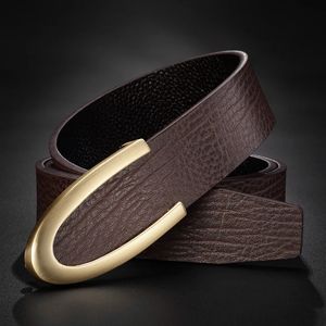 Alta qualità c lettera Cintura da caffè uomo moda di lusso Cowskin Cintura in vera pelle di design Cintura in vita Cintura casual 240119