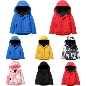 Casaco infantil bebê designer roupas para baixo casacos jaqueta criança vestir com crachá com capuz grosso quente outwear menina menino meninas clássico parkas 100% gola de pele de lobo 6 estilo rosa azul