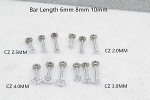 Ringe Kostenloser Versand Lot50pcs 16g Körperschmuck Piercing Glanz Runde Cz Lippe Labret Ring Ohrhelix Bar Lippenpiercing Splitter