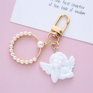 Party Favor 10st Baby Shower Dopning Heart Angel Keychain Girl Boy Baptism Gift Sweet Giveaway Souvenir175m