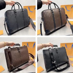 Atacado Designer Masculino Pasta de Ombro Bolsa Clássica Bolsa de Couro Luxo Business Men's Laptop Bag Messenger Bag 3 Cores Belt Dust Bag