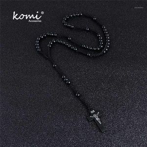 Komi Hela katolska ortodoxa 8mm träbanor Rosary pärlor varumärke halsband religiösa Jesus ber halsband pärlor smycken1251t