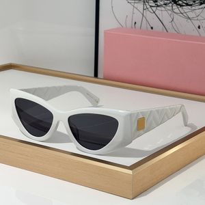 Weiße Brille, Mui Mui-Sonnenbrille für Damen, Designer-Sonnenbrille, coole Mode, klassischer europäischer und amerikanischer Retro-Stil, Katzenauge, Vollrahmen-Brille, Acetat-Rahmen