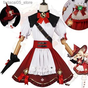 Theme Costume Witch Klee Cosplay Come Klee New Outfits Wig Hat Bag Klee Suit Halloween Comic Con for Kids/Women Q240130