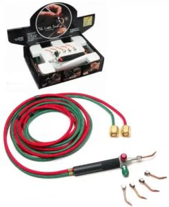 Utrustning Gratis frakt smycken Micro Mini Gas Little Torch Welding Solring Gun Kit med 5 tips för syrecylindrar, slangar