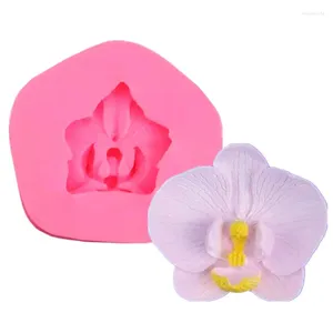 Moldes de cozimento 3D Simulação Orquídea Molde de Silicone Ferramenta de Cozinha Rosa Flor Phalaenopsis Fondant Chocolate Jelly Bolo Decoração Molde de Gesso