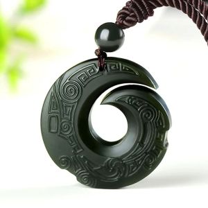 Pingentes Natural Hetian Jade Pingente Colar Jadeite Jóias para Homens Presentes Budista Sorte Esculpida Moda Charme Mulheres Amuleto