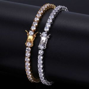 Joias leves atacado luxo 18k banhado a ouro branco 4mm zircônia cúbica cz diamante charme pulseira de tênis para mulheres