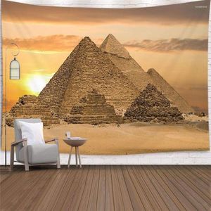 Tapestries Sacred Egyptian Pyramids Tapestry Egypt Landmark Vintage Pyramid For Bedroom Living Room Wall Dinning Table Cloth