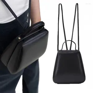 School Bags LEWISIA 2024 Design Women's Luxury Genuine Leather Fashion Advanced Small Black Backpack Handbag Single Shoulder Bag