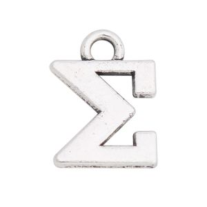 charms Rainxtar all'ingrosso online Lettera greca Sigma Formula di sommatoria Charms in lega 11 * 15mm 50 pezzi Aac835