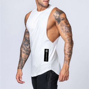 Mens Tank Tops Algodão Treino Ginásio Top Muscle Sem Mangas Camisa Sportswear Stringer Moda Roupas Musculação Singlets Fitness Colete Novo estilo