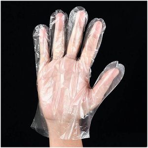 Einweghandschuhe, 100 Stück/Packung, transparent, umweltfreundlich, Einweghandschuhe, Latex-Kunststoff, Lebensmittelzubereitung, sicher, für den Haushalt, ohne Bakterien, berührungslos, Dhn73