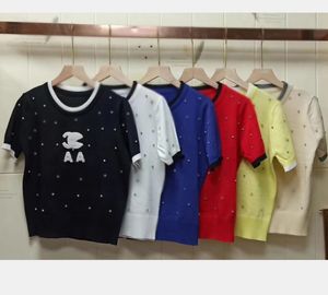 Summer New Women's Knits Tees Luxury Brand CC Designer Knits T-Shirt Tops