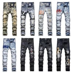 Mens Jeans AMR Luxury Trousers fashion brand Letter Jeans Biker Man Clothing womens Retro Streetwear Casual Sweatpants Designers Pants Multiple styles