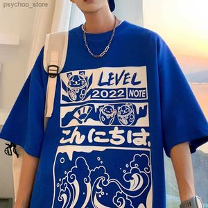 Men's T-Shirts Oversized T Shirt Men Clothing Loose Casual T-shirt Pure Cotton Breathable Anime Y2k Tops Streetwear Harajuku Short Sleeve Tees Q240130