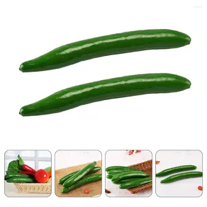 Decorative Flowers 2 Pcs Simulation Cucumber Cucumbers Decor Lifelike Model Fruit Fake Prop Restaurant Display Foam Kitchen