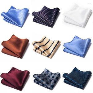 Table Napkin High Grade Brand Silk Kerchief Man Dark Blue Striped April Fool's Day Fit Formal Party Pocket Square Handkerchiefs Suit Hanky