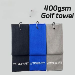 Golfträning AIDS 30x30 cm handduk med krok 4 färger Microfiber Tyg för älskare Duty Clip Carabiner Accessories Dorp Ship